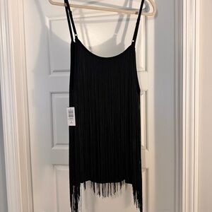 Torrid Black Fringe Tank Top